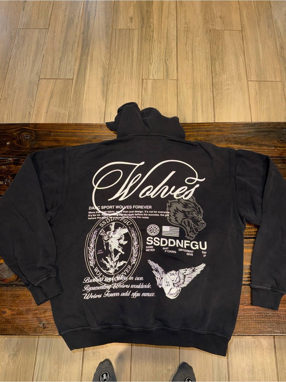 Darc Sport x Archangel Red Tag 1/500 black graphic pierce hoodie